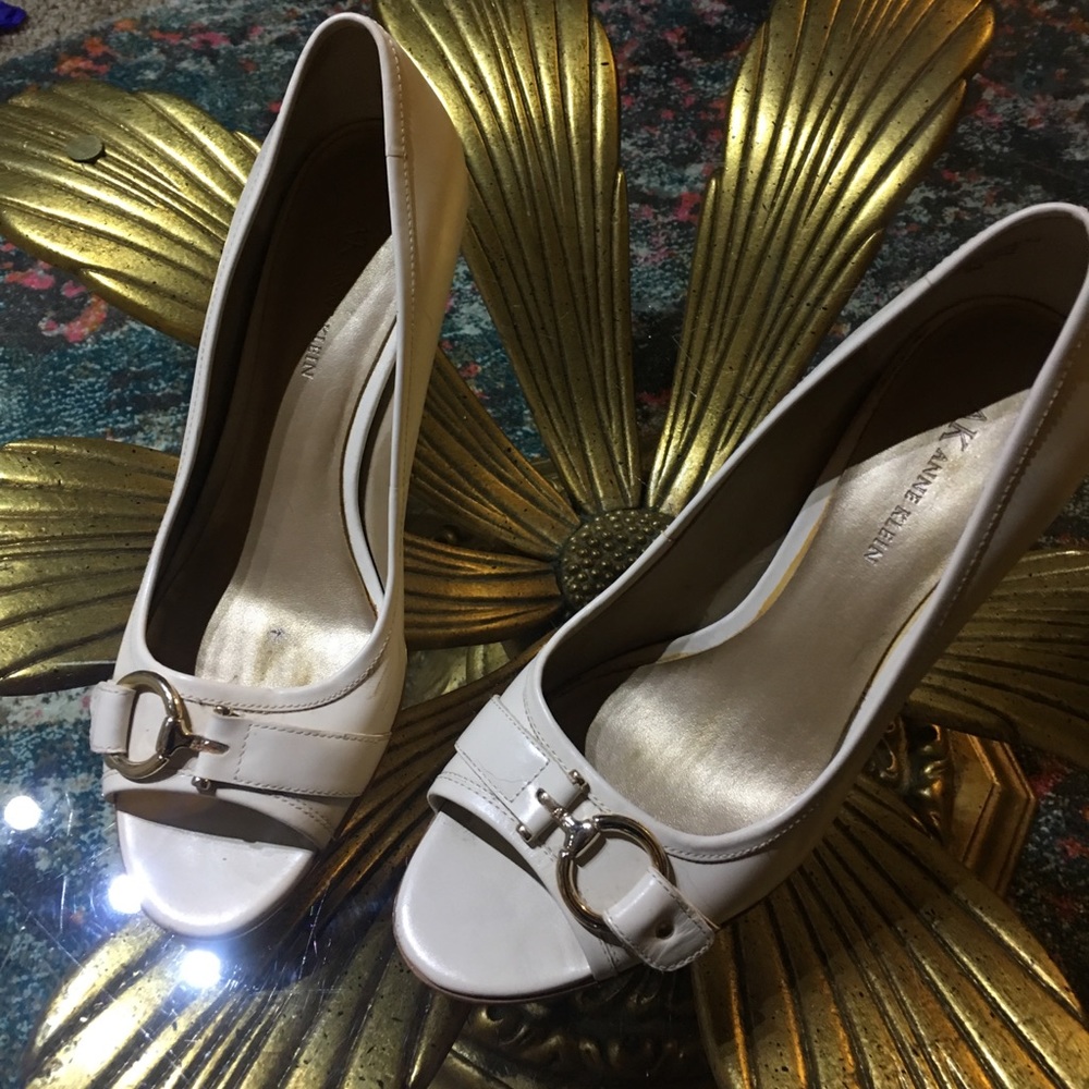 Flattering open toed pumps by Anne Klein